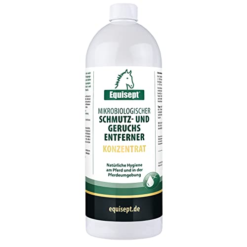 Equisept Schmutz & GeruchsEntferner Konzentrat 1Liter Stoppt Gerüche Hygiene Reiniger für Pferdestall, Box, Pferdedecken, Putzzeug 100% natürlich & unbedenklich für Tier und Mensch Cover