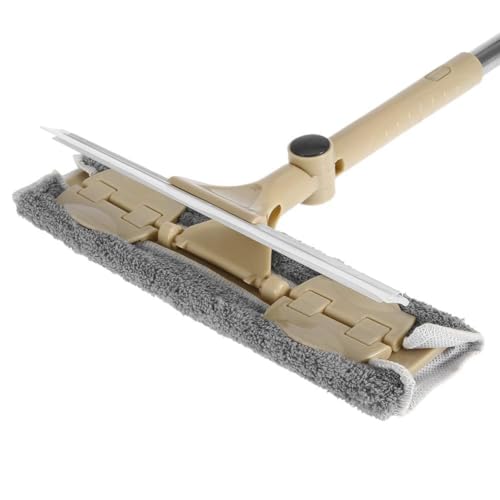 Image of Double Sided Window Cleaner, Window Cleaning Squeegee Long Rod Rotate Window Cleaner Wiper Squeegee Cleaning Brush Cleaning Tool