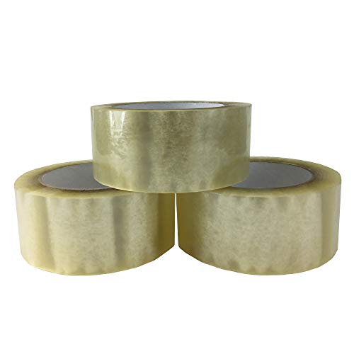 Uboxes Clear Packing Tape - 3 Rolls & Light Duty Tape Dispenser