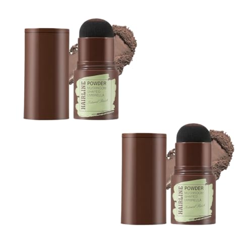 Image of SIMIYA Instant Natural Hairline Colour Touch-Up Powder for Women & Men - Black | Hair Shading Sponge Pen, Hairline Shadow Powder Stick, Quick Hair Root Touch-Up Stick (BROWN, PACK OF 2)