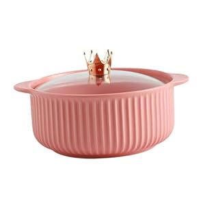 BCJMKDX Rosa Suppenschüssel mit Kronengriff