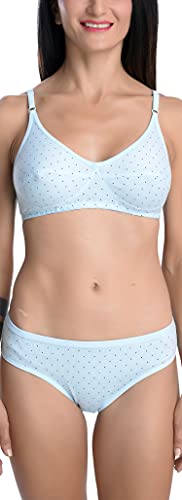 Image of FIMS - Fashion is my style Cotton Bra Panty Set for Women, Non-Padded, Non-Wired, Seamed, Polka Dot, Lingerie Set, Multi-Color, Cup-B, See Main Image to Know How Many Sets You Will Get