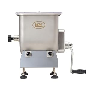 LEM Products BigBite 25 Pound Capacity Fixed Position Meat Mixer, Stainless Steel, Motor or Grinder Not Included