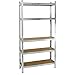 PrimeMatik - Estanteria metálica galvanizada para almacenar de 5 baldas de Madera 90x30x180 cm
