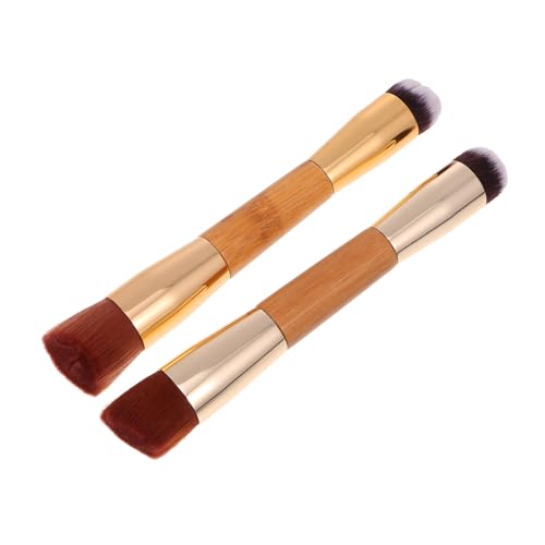 GALPADA 2Pcs Double Ended Face Powder Brush Professional High Density Makeup Tools for Blending Buffing for Foundation Blush Applications Soft Bristles Easy to Clean