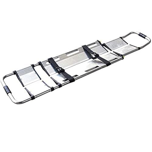 救護用担架 アルミ製ストレッチャー、ポータブルで長さ調節可能、旅行用サイズ、患者輸送用折りたたみ式医療用ストレッチャー、ブレイクアウェイヒンジ機構付き