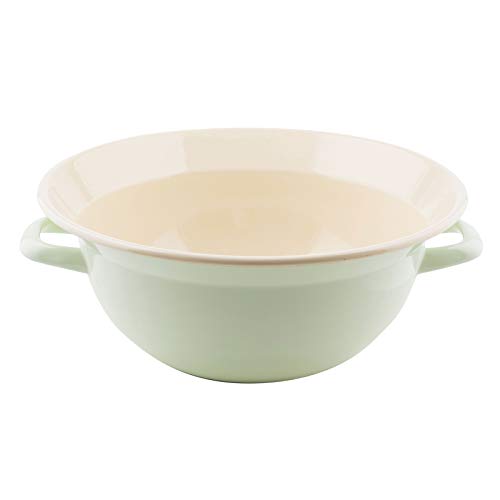 Riess, 0298-006, Weitling 36, CLASSIC - BUNT/PASTELL, Farbe Nilgrün, Durchmesser 36 cm, Höhe 15 cm, Inhalt 9 Liter, Emaille, Schüssel mit 2 Griffen