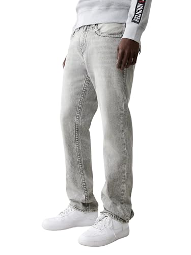 True Religion Men's Ricky Straight Fit Jeans with Snap Flap Pockets - Mesh High Shine3