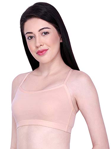 Image of INKURV Slip on Beginner's Bra for Girls, Non Padded, Non Wired, No Hooks with Double Layered Fabric, Adjustable Straps, Wirefree Sports Bra- Lisa Combo of 3