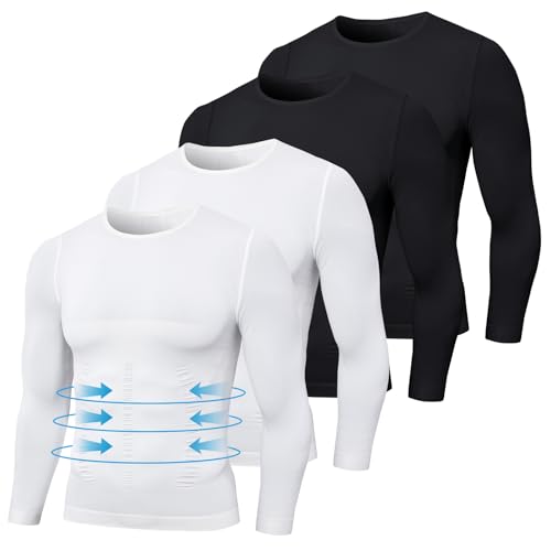 MEETWEE Compression Shirt Men, Long Short Sleeve Athletic Workout Shirt Base Layer Undershirt for Sport Running Fitness