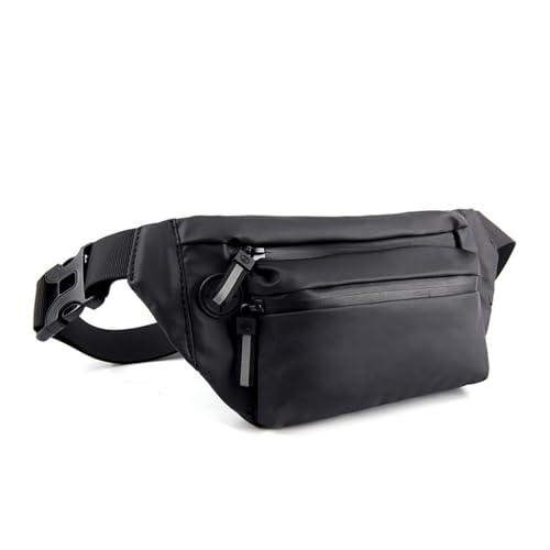 Riñonera deportiva hombre KOMBIUDA en color negro con múltiples bolsillos con cremallera