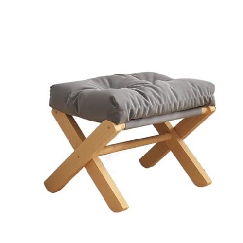 JMORCO Reposapies Salon Reposapiés pequeño for el hogar, Taburete Plegable for sofá, for Sala de Estar, bajo Madera Haya for Ocio, Escritorio portátil(Grey)