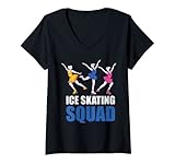 Photo Gallery donna figura skater team ice skater squad sport invernali pattinaggio su ghiaccio maglietta con collo a v Photo Gallery donna figura skater team ice skater squad sport invernali pattinaggio su ghiaccio maglietta con collo a v