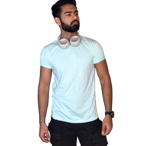 Mayfly Studios Casual 100% Cotton, 180 GSM Mint Fitted Tshirt for Men and Women