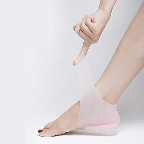 Asdomo Heel Lift Gel Height Increase Insoles Silicone Cushion Shoe Insoles for Women Size 3cm Cover