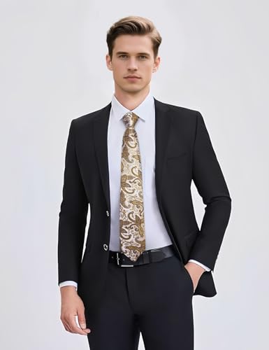 Image of YourTies Paisley Men's Necktie Woven Silk Floral Ties for Men Designer Formal Business Party Wedding