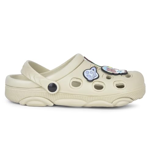 Image of Liberty Lucy&Luke LPMXT-K834 Kids Clogs for Boys & Girls - Beige, Blue & Green | Lightweight Slip-On Clogs | Durable & Soft EVA Sole | Comfortable & Breathable Sandals for Walking - Cushioned Footbed