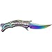Dark Side Blades Pocket Folding Knife, TiNite Coated Stainless Steel Blade and Handle, Dragon Theme, Pocket Clip, EDC, Fantasy, Collectible, DS-A019 Series (Rainbow)