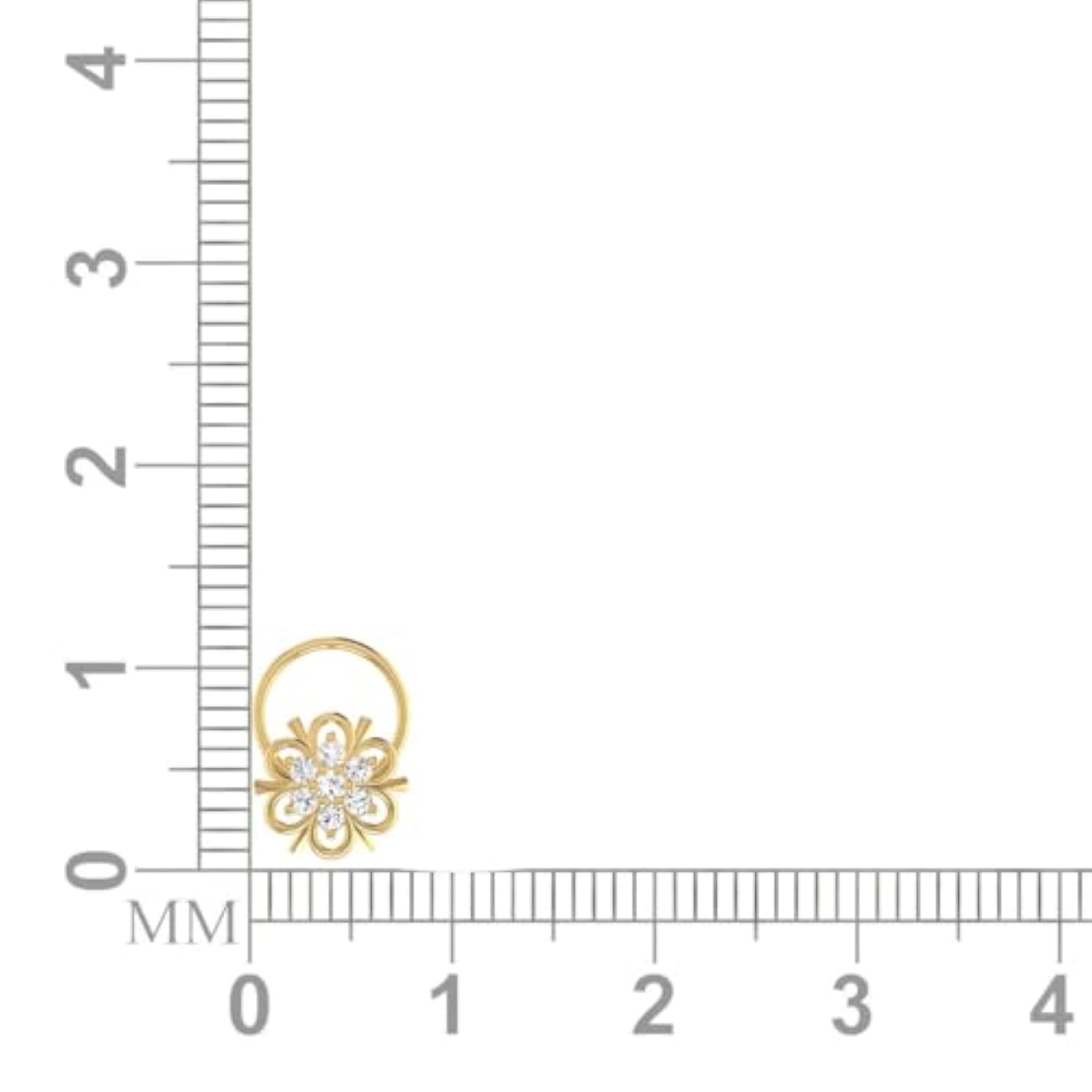 Women's 9K BIS Hallmarked Yellow Gold Stud Nosering