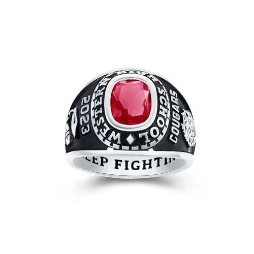PJM Mementos USA Premium Class Ring Authentic Class Ring for Men – Men's Ultimate Collection – Genuine 925 Sterling Silver or 10KT Gold – Customized High School College University Men's Class Ring – Graduation Gifts2