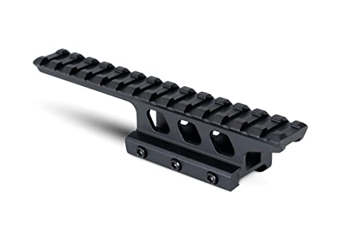 Monstrum Shrapnel Offset Picatinny Riser Mount with Recoil Stop Base | 14 Slot 5 inch | High Profile