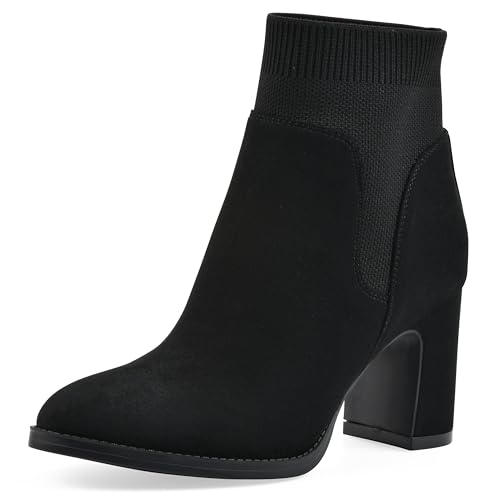 WHITE MOUNTAIN Women's Grapery Block Heel Sock Bootie