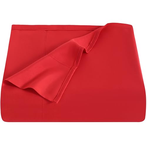 Image of NTBAY Twin Microfiber Flat Sheet, 66 x 96, Red