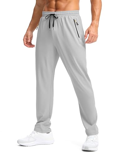 Image of Pudolla Men's Lightweight Hiking Pants Quick Dry Outdoor Sweatpants with Zipper Pockets for Athletic Workout Casual Travel