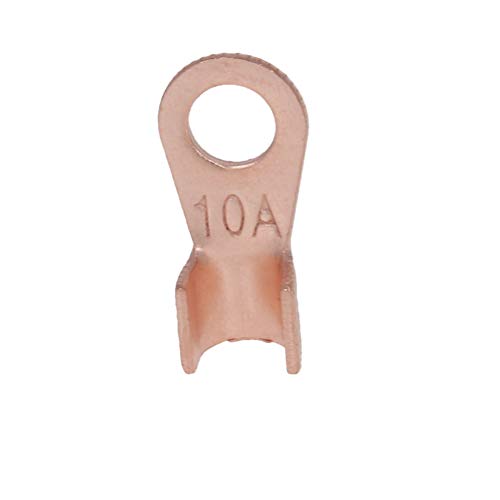Jutagoss Copper Wire Lugs,Electrical Cable Ends Ring Terminals Crimp Connectors Kit, OT-10A Passing Through Lug Connectors Bolt Hole 21Pcs