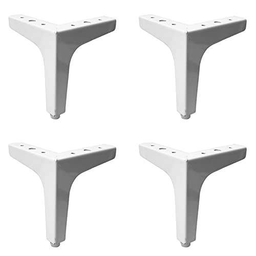 Couch Legs 4 Inch, White Foot for Furniture,Triangle Cabinet Legs for Cabinet Cupboard Couch,Modern Cabinet Leg Set of 4,Leg for Sofa,Cabinet Base Feet 4" White