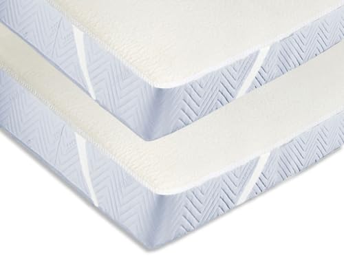 ZOLLNER 2er Set Matratzenschoner Baumwolle, 90x200 cm, Eckgummis, 440g/qm