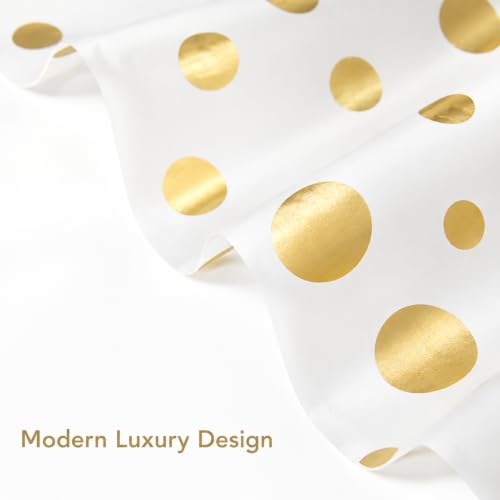 JTMall Gold Shower Curtain with Hooks, 72" x 72", Plastic Shower Curtains Bathroom Decor (GoldDot) - image 5