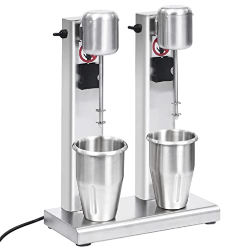 Genérico Batidora de Batidos con Doble Vaso de Acero Inoxidable 2 L,Batidoras y licuadoras-51086