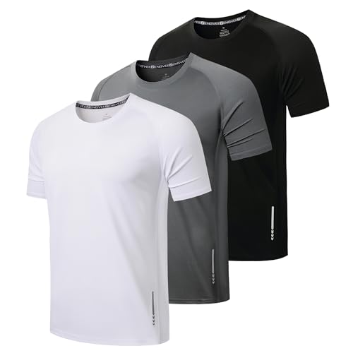 ZENGVEE 3 Piezas Camiseta Deporte Hombre Camisetas Manga Corta Hombre de Secado...