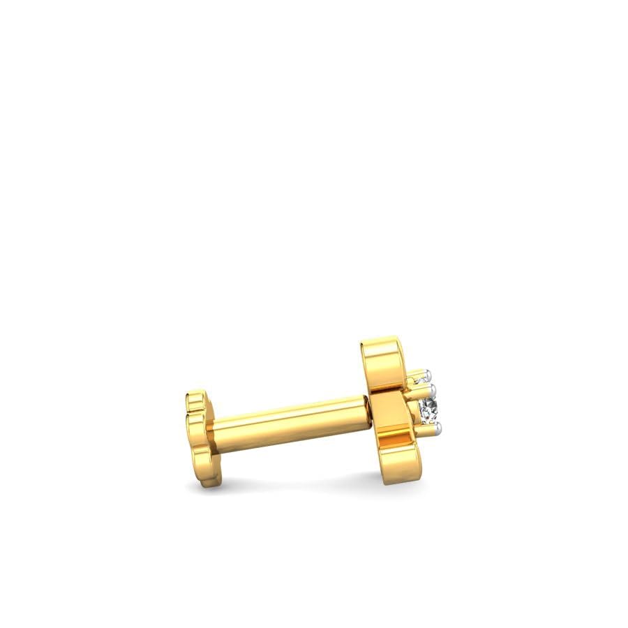 CANDERE - A KALYAN JEWELLERS COMPANY Yellow Gold 18K (750) BIS Hallmark Single Stone SI IJ Diamond Nosepin for Women - Image 3
