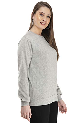 Image of IndiWeaves Women Fleece Warm Sweatshirt for Winters (XL,Grey,Purple,Mustard) Pack of 3