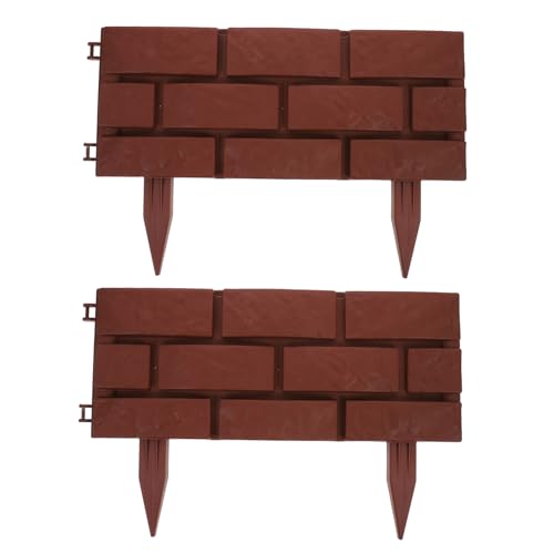 JOINPAYA 2 Piezas Valla de jardín al Aire Libre Borde del Patio Delantero Borde del Ribete Efecto Piedra esgrima de Paisaje Aspecto Piedra ABS