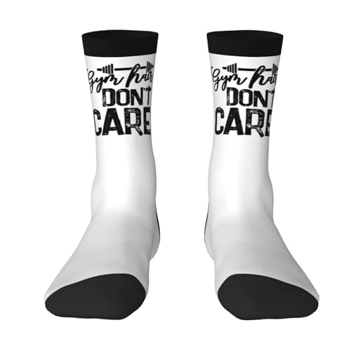 Vintage Gym Hair Don'T Care Unisex Cushion Crew Sock Soft Casual Mid-Calf Socks