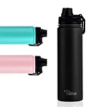 Otto Koning Metal Water Bottle 750ml Stainless Steel Water Bottle Insulated Flask Leakproof Thermal Sports Drinks Gym Bottles for Men Women Double Wall Vacuum Keeps Cold 16h Hot 10h BPA Free