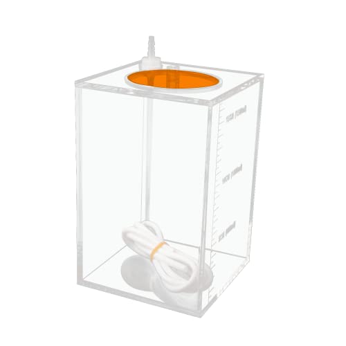 Image of Aquarium Choice Acryli Made Liquid Storage Bucket Dosing Pump Reservoir Container (4.25 * 4.25 * 6.5 Inch;1500ml /1.5L(Orange Version)