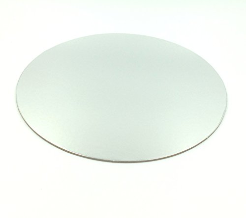 Sugar and Cakes 10 STK. Cake Board Ø 32 cm Cake Drum 3 MM beschichtet Kuchenplatte Tortenplatte Cakeboard Tortenunterlage Ausstecher Fondant Silber RUND