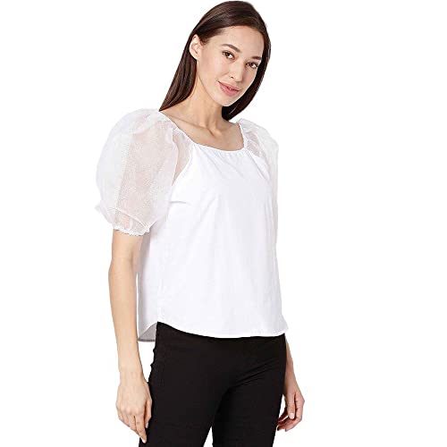 Image of Spykar Women's Solid Slim Fit Shirt (WSH-02BA-009 White M)
