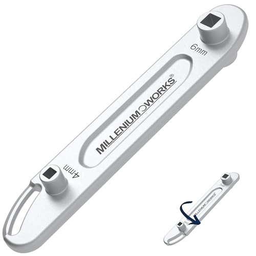 Millenium Works Clé de Purge Pour Radiateur 4 en 1 | Carré 4mm 5mm 6mm 7mm | Cle Purgeur Chauffage et Chaudière | Qualité Professionnelle en Acier Inoxydable | Outil...