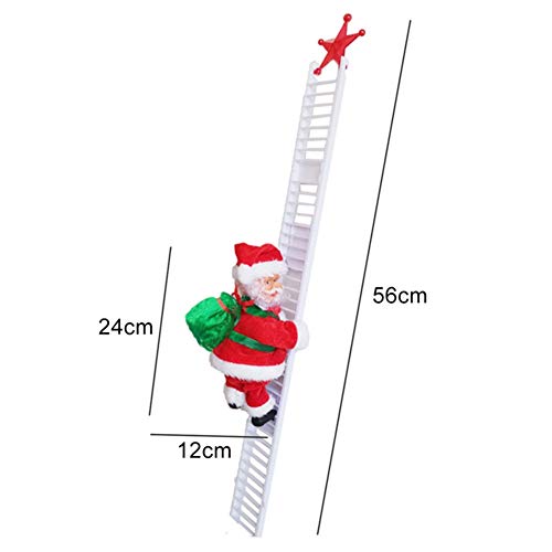 handfly Decoração de Natal, Papai Noel com Escada Elétrica