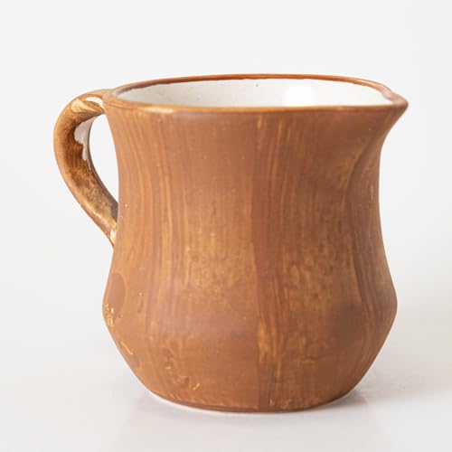 Image of KALAKRITI 160ml Brown Textured Ceramic Milk Pot with Handle | Tea Milk Server | Creamer Jug | Ceramic Milk Pourer | Dining Tableware (Set of 1)