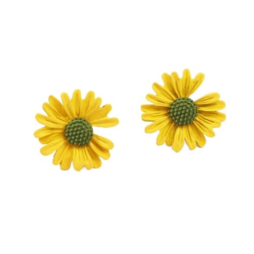 Boucles d'oreilles femmes fleurs de marguerite colorées et douces en style brillant