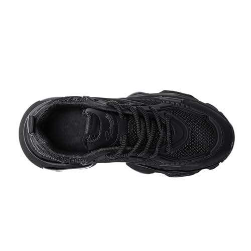 YCMM Casual Athletic Walking Shoes for Men Lace-Up Chunky Platform Dad Sneakers Breathable Mesh Comfortable Non-Slip Work Workout Shoes4