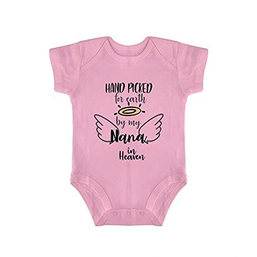 Image of Fprqlyze Hand Picked for Earth by My Nana in Heavens Cotton Baby Bodysuit Cute Onesies Infant Baby Romper,3months, Pink baby-B-9.7