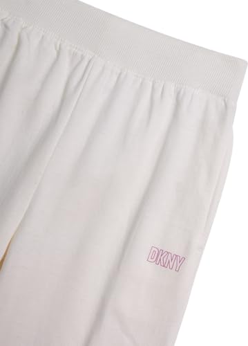 Image of DKNY Girls Sweatpants Set - 2 Piece Active Fleece Girls Sweatshirt and Jogger Youth Kids Sweatpants Matching Set (4-16)