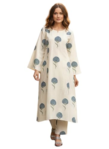 Image of GoSriKi Women's Rayon Viscose Printed Straight Kurta with Pant Set | Ethnic Kurta Pant Set for Women | Comfortable Daily Office & Casual Wear